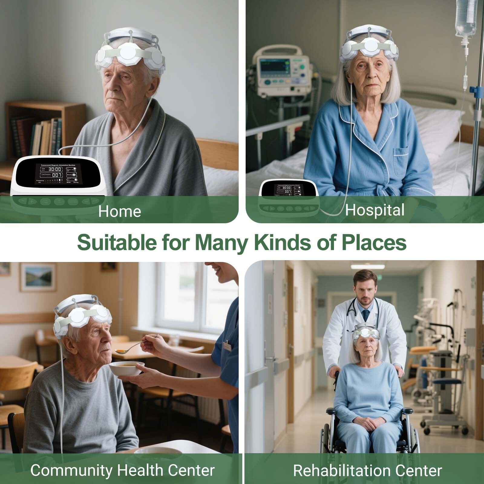 Portable rTMS Brain Stimulation System with Vibration Function for Focus Support