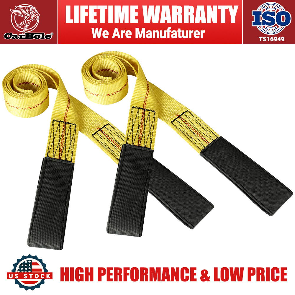 2pcs Heavy Duty 6'x2" Nylon Lifting Sling Flat Loop Tow Strap Web Lift Sling