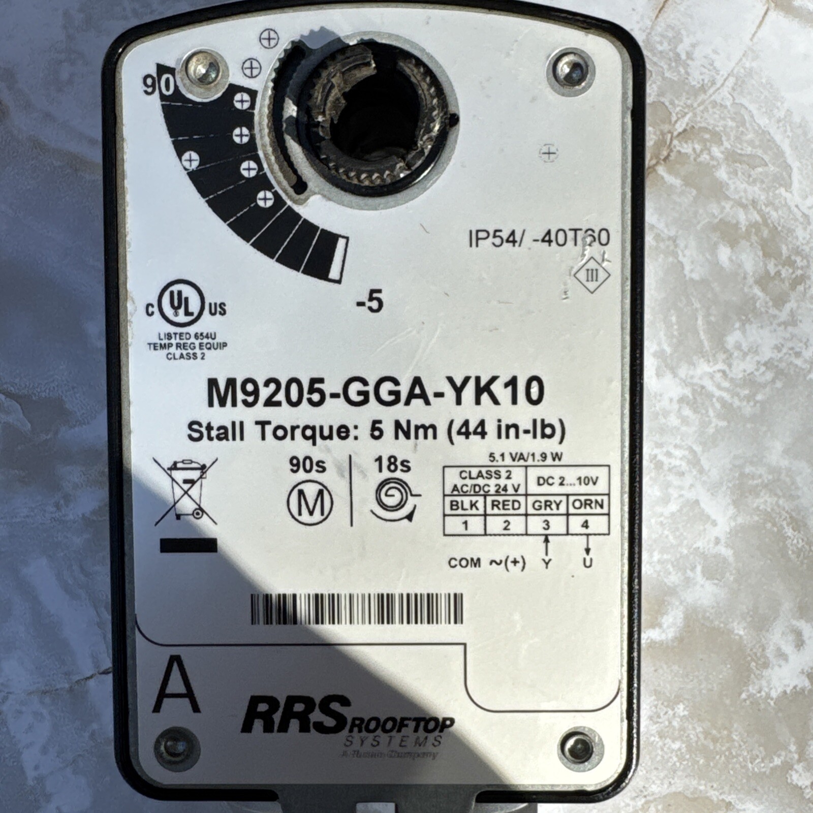 Johnson Controls Damper Actuator M9205-GGA-YK10