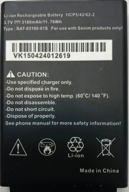 New Battery for Sonim XP5s XP5800 / XP5 XP5700 BAT-03180-01S 3180mAh