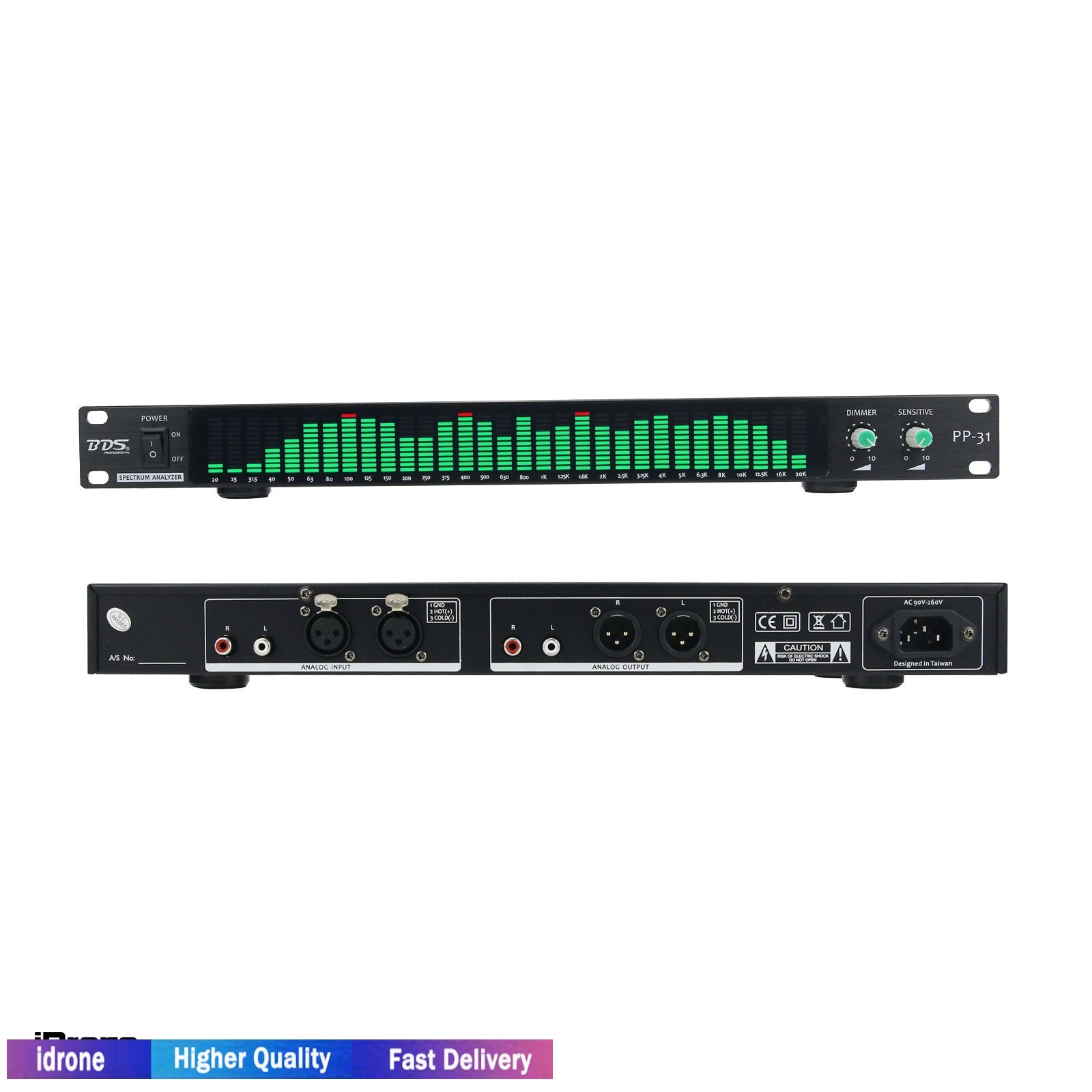 BDS PP-31 Digital Audio Spectrum Analyzer Display Music Spectrum VU Meter 31 Seg