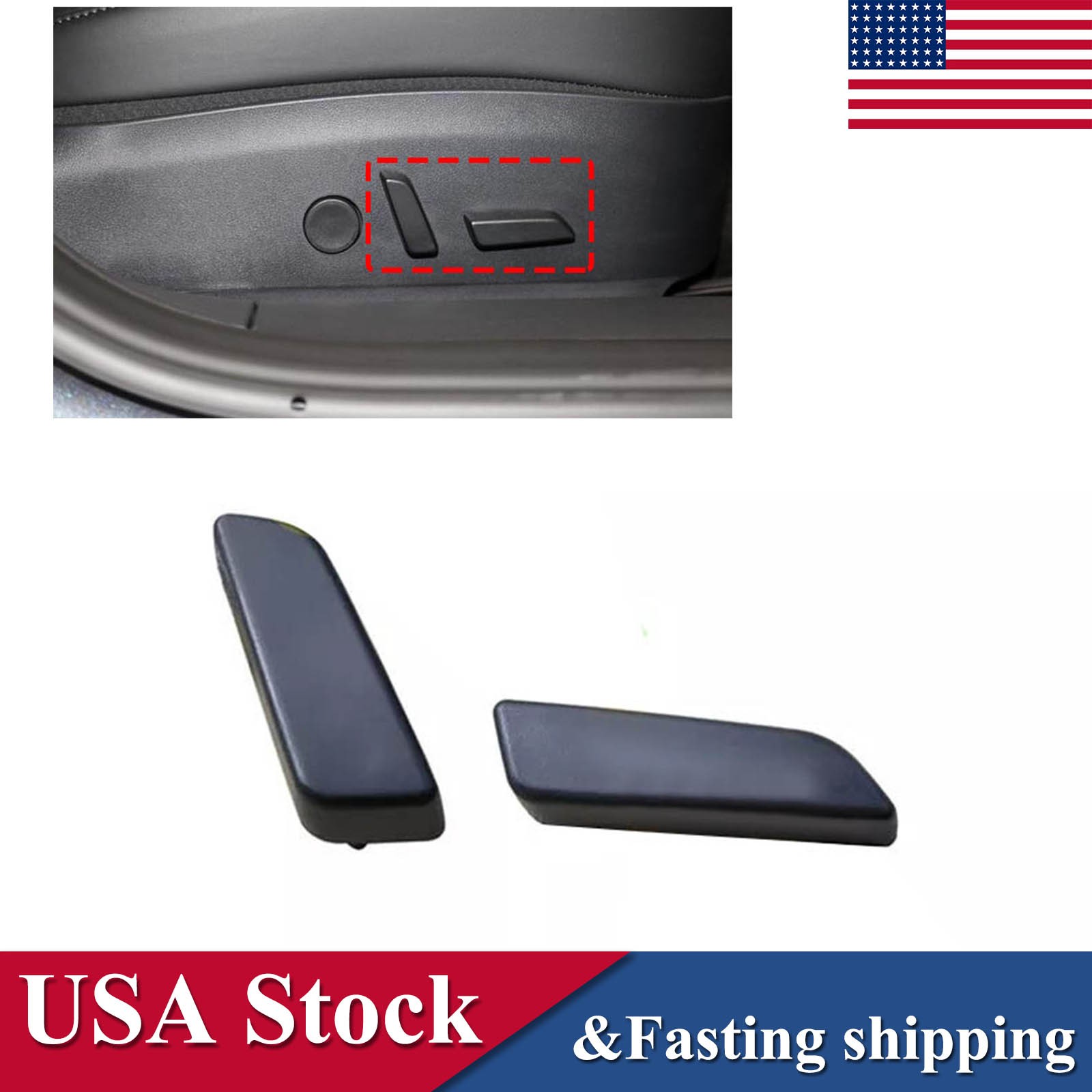 2X For Tesla Model 3 2017-2020 Seat Adjust Switch Button Cover RH Passenger Side