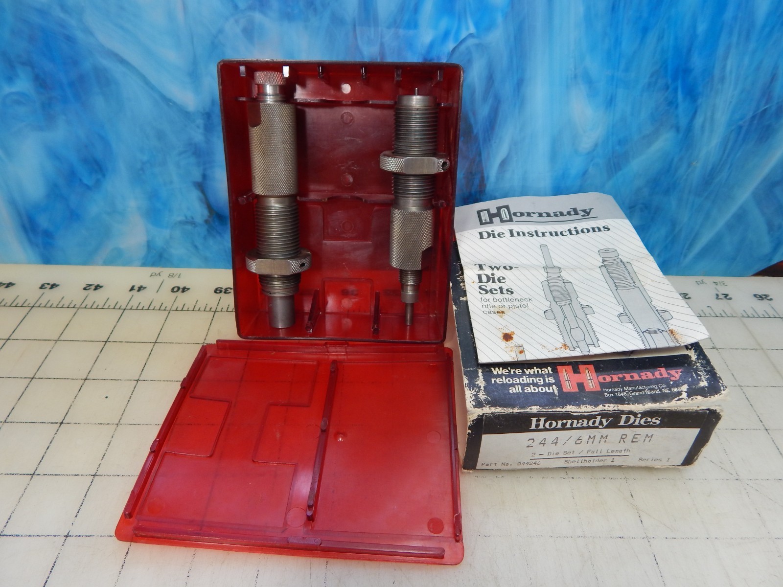 Hornady FL 6mm REM/244 Full Length Die 044246 series one red case