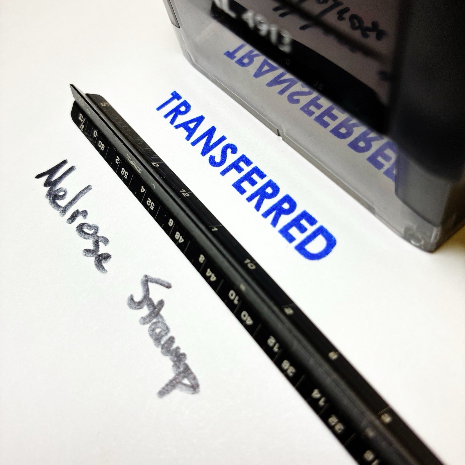 Transferred Rubber Stamp Blue Ink Self Inking Ideal 4913