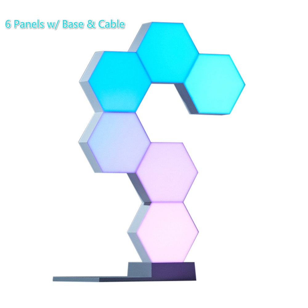 APP Control Hexagon LED Light Panels Smarter Kit Music Sync Party Décor 6 Pack