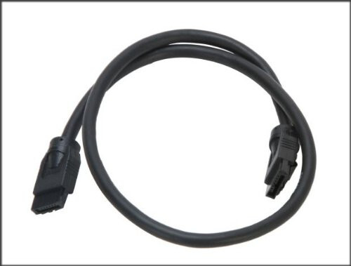 70cm Black SATA 3 6 GB/s Round SSD/HDD Data Cable Straight to Straight OK4342