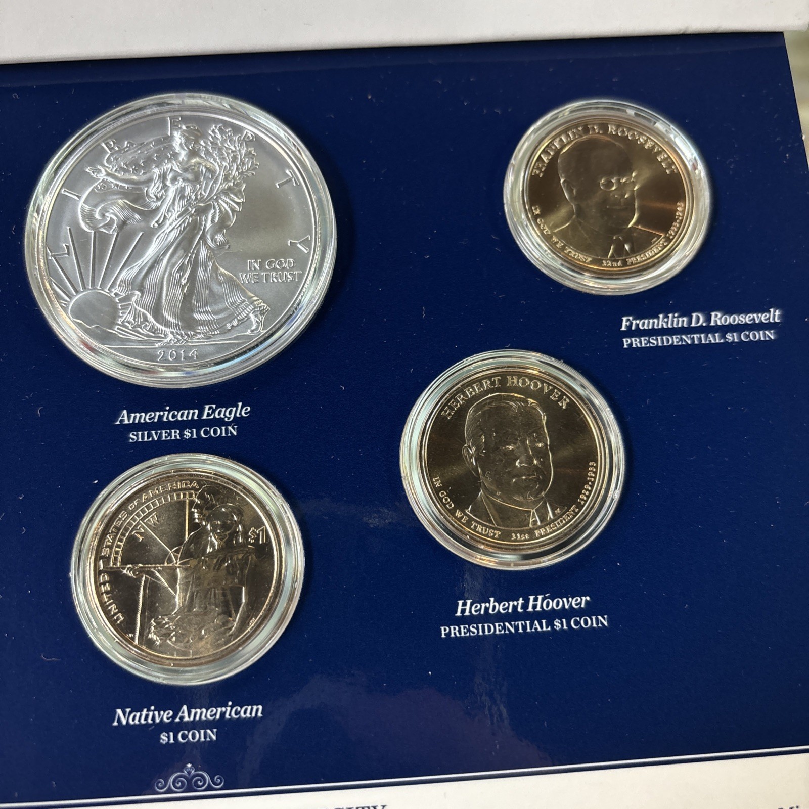 2014 US MINT ANNUAL UNCIRCULATED DOLLAR COIN SET - 6 WITH COA