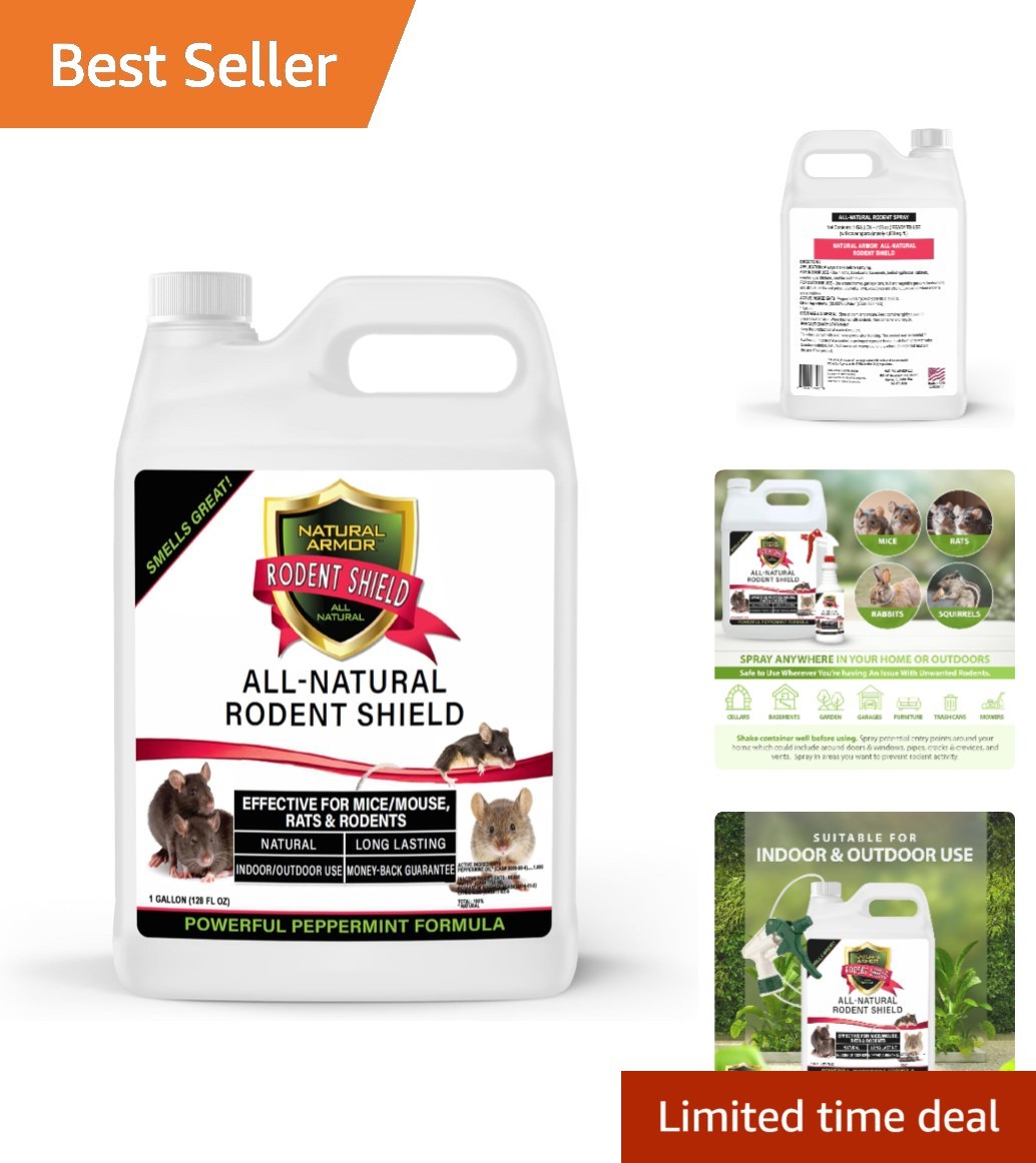 Eco-Friendly 128 Fl Oz Peppermint Spray for Mice, Rats & Rodents - Easy Use