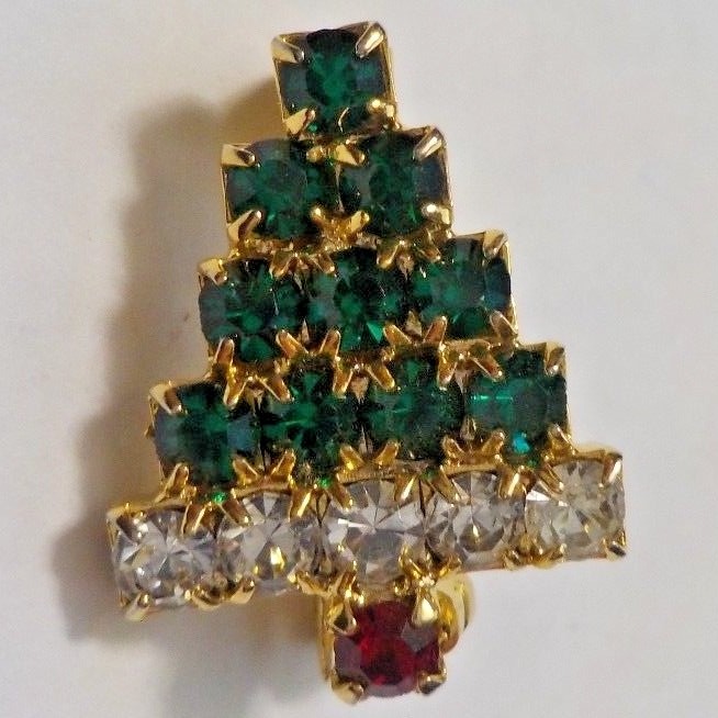 Vintage Christmas Tree Brooch Pin