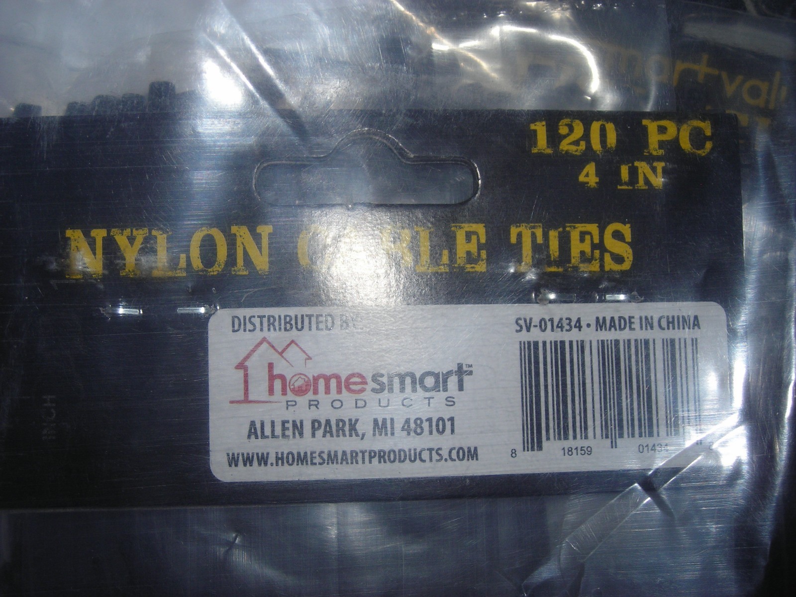6 Pack - Smart Value Plastic Ties 120 pack x 6 , 4'' inch 720 pcs total BLACK