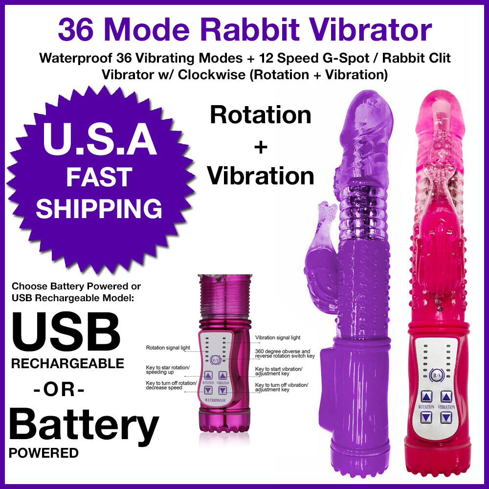 Multispeed-Vibrator-G-Spot-Dildo-Rabbit-Female-Adult-Sex-Toy-Waterproof Purple
