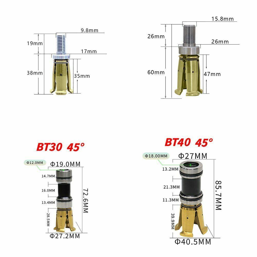 45 Degrees Gripper External Internal Threaded Spindle Claw Clamp 4 Petal BT30