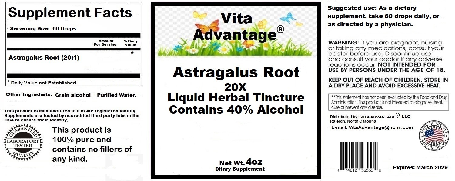 ORGANIC ASTRAGALUS ROOT HIGH POTENCY 20:1 EXTRACT 4oz