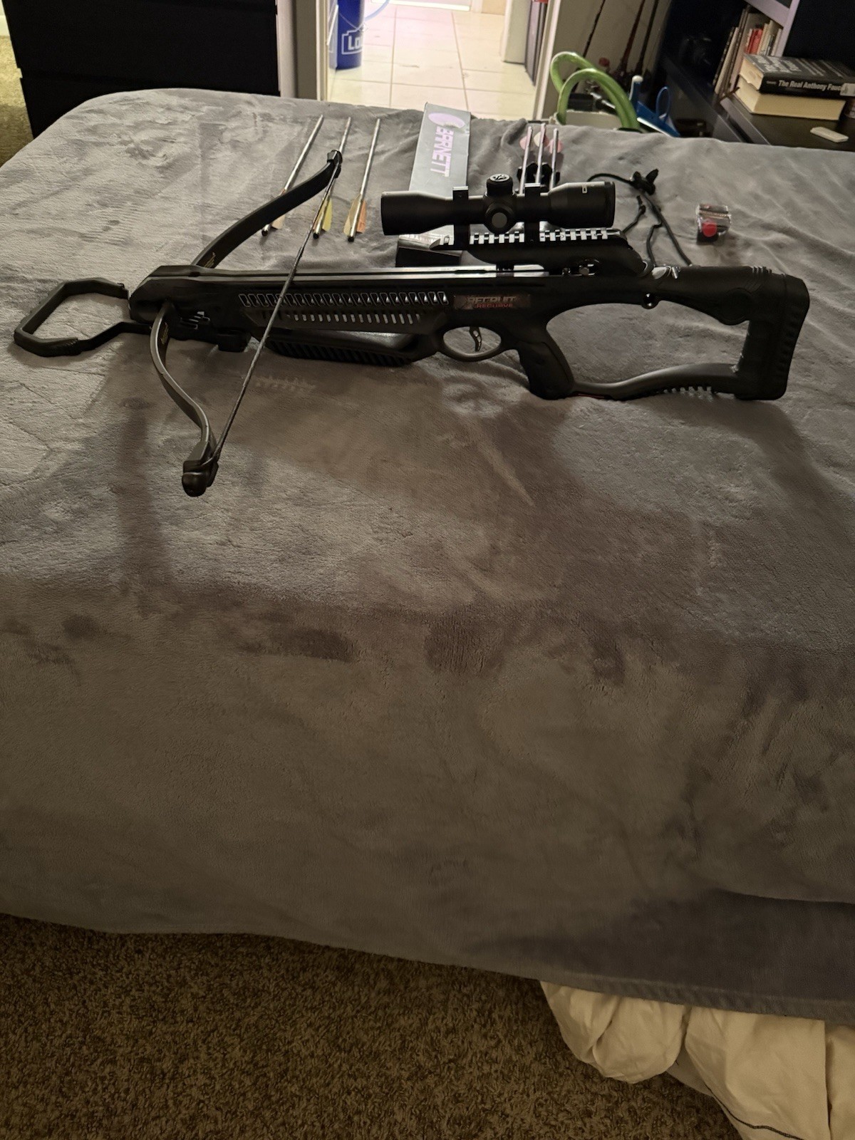 Barnett Recruit Recurve Crossbow Black with Scope, Arrows, Accessories