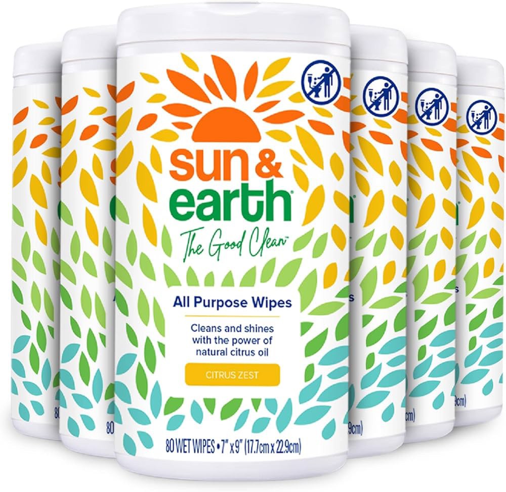 Sun & Earth All Purpose Wipes (Case of 6)