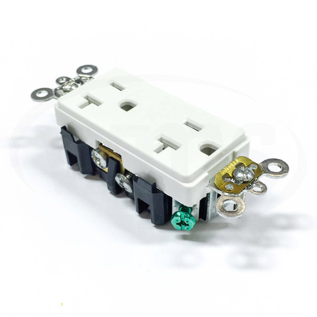 16362-W Leviton Receptacle, 20A-125V, White, Decora Plus Duplex, Self-Gnd
