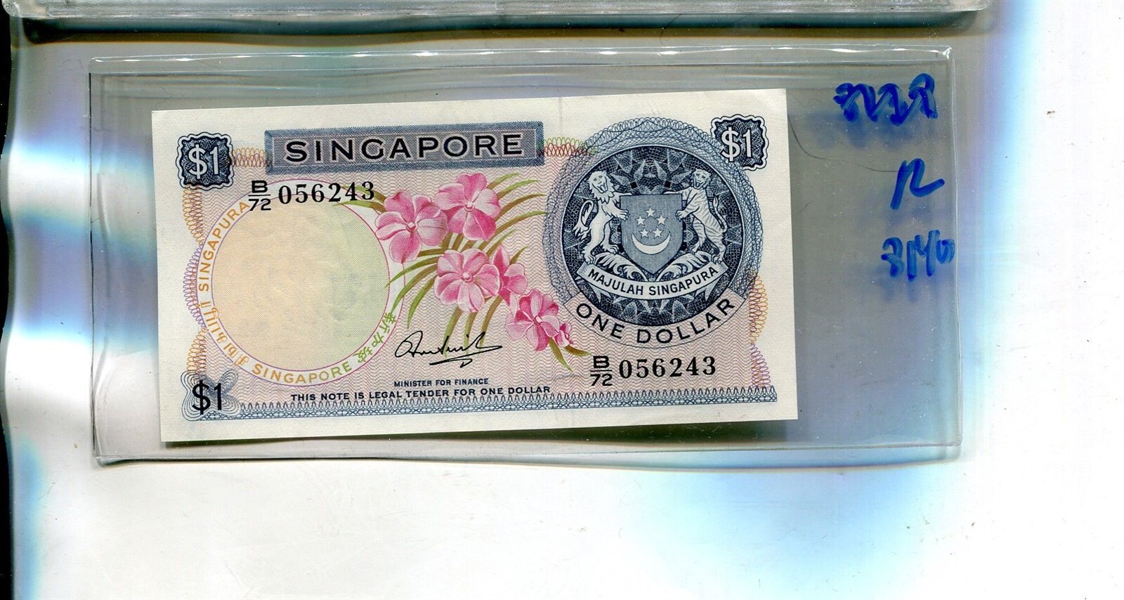 SINGAPORE $1 CURRENCY NOTE CH CU 8140R