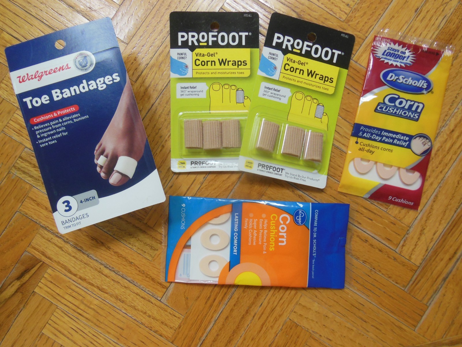 Profoot Vita-Gel Corn Wraps 3ct ( 2 pkgs) + Corn Cushions & Toe Bandages