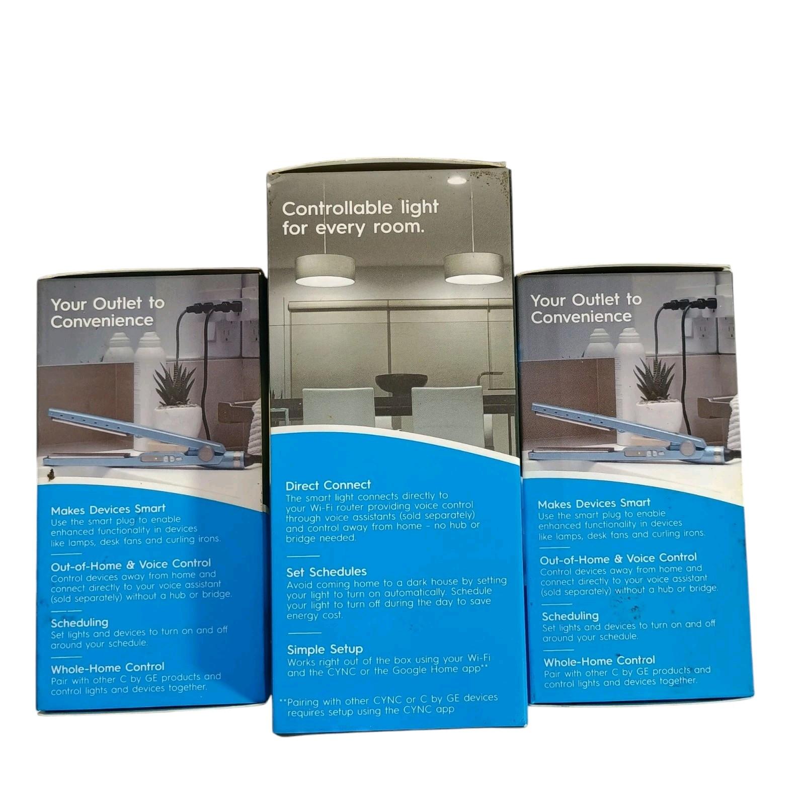 C by GE INDOOR Smart Plug & Lightbulb W/ Smart PLUG Alexa Google ASSISTANT 3pcs.