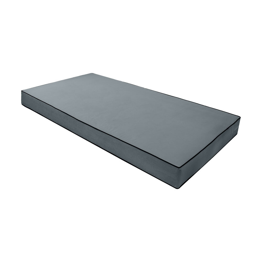 SLIPCOVER ONLY Contrast Pipe 8" Twin 75x39x8 Velvet Indoor Daybed Mattress-AD347