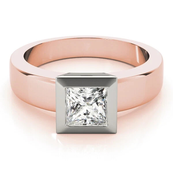 Princess Cut Lab-Created 1.50 Ct VVS1 Diamond Engagement Ring 14K Rose Gold FN
