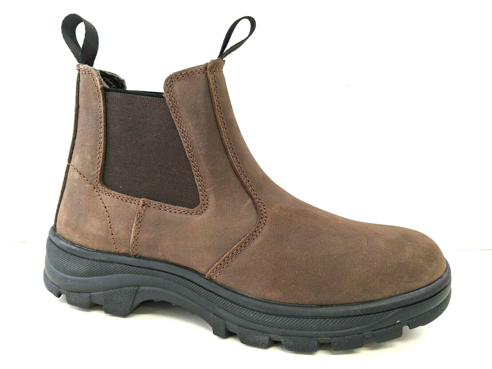 Vegace - La Vega Men Brown Full Grain Leather 6" Elastic Pull-On Work Boot 1877