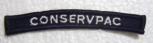 USN UNIT TAB FOR CONSERVPAC WHITE ON BLUE