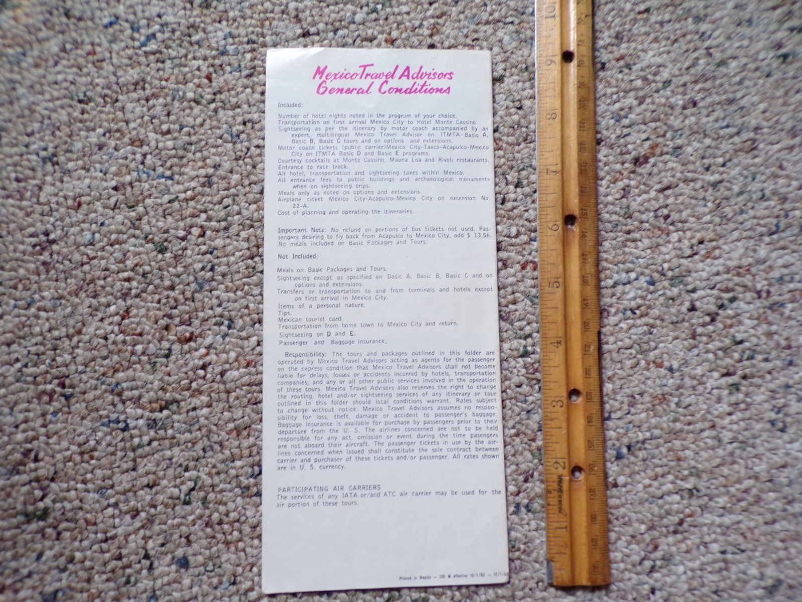 1962 - 63 Go Basic Mexico on a Shoe String Information Pamphlet