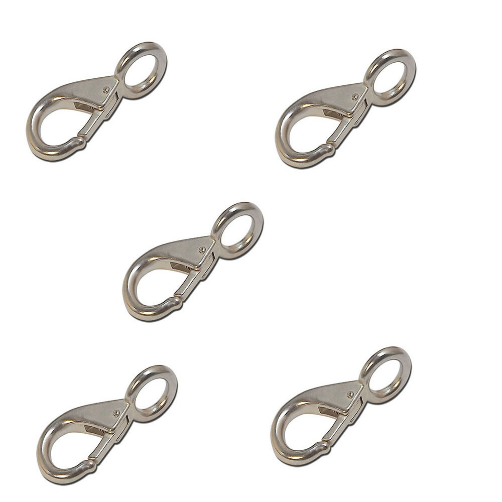 Fixed Eye Boat Snap Hook Marine Grade 316  5 Pc 5/8'' Stainless Steel Size