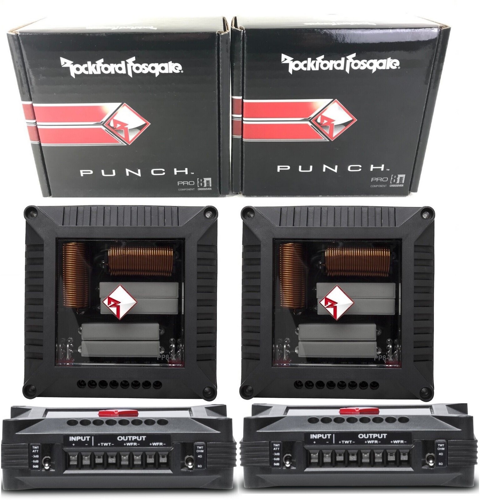 (2 PACK) Rockford Fosgate PP8-X Passive Crossovers 8-Ohm Punch Pro 125w RMS