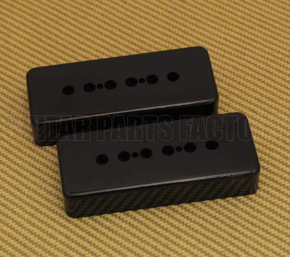 PC-0746-023 (2) Black Soapbar P-90 Guitar Pickup Covers