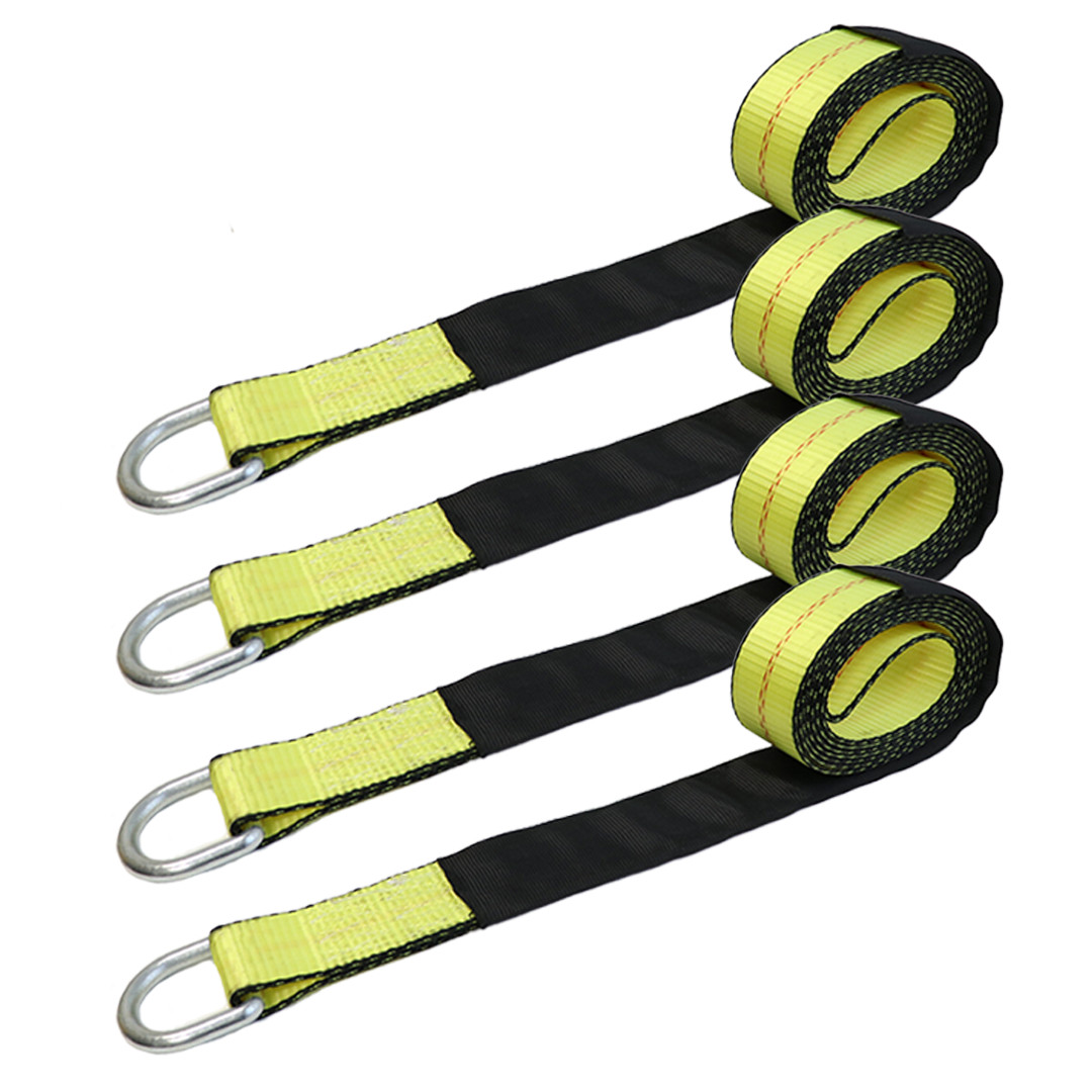 Lasso Straps w/ Sleeve 4x 10' Wrecker Car Hauler Tow Dolly Tire Wheel Tie Down