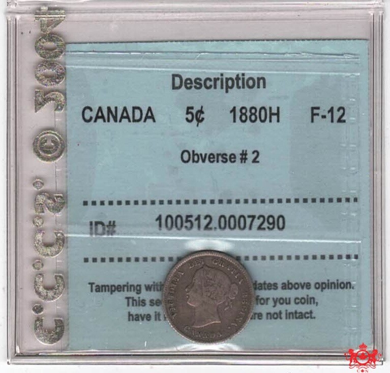 1880H Canada 5 Cents Obverse 2 - CCCS F12 - 0007290
