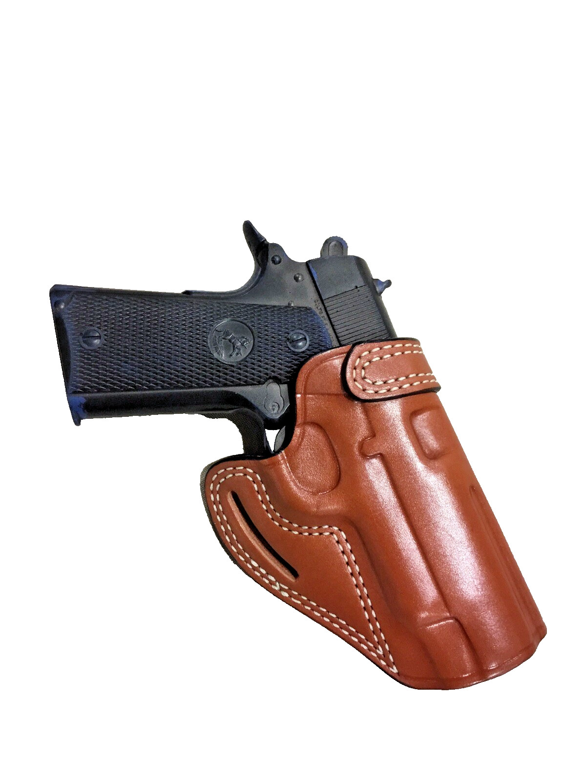 Leather CROSS DRAW Holster - KIMBER / COLT 1911 Commander 4.25” - (# 7791 BRN )