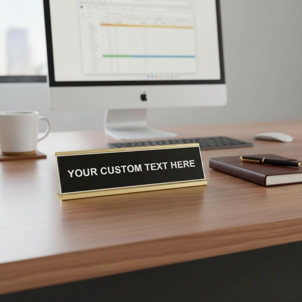 Name Plate Engraving Blanks - 2" x 10" 10 Pack, Black