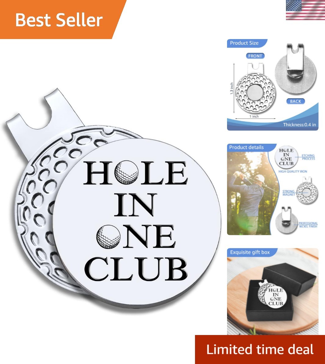 Men Golf Ball Marker with Magnetic Hat Clip, Funny Golf Accessories Gifts for...