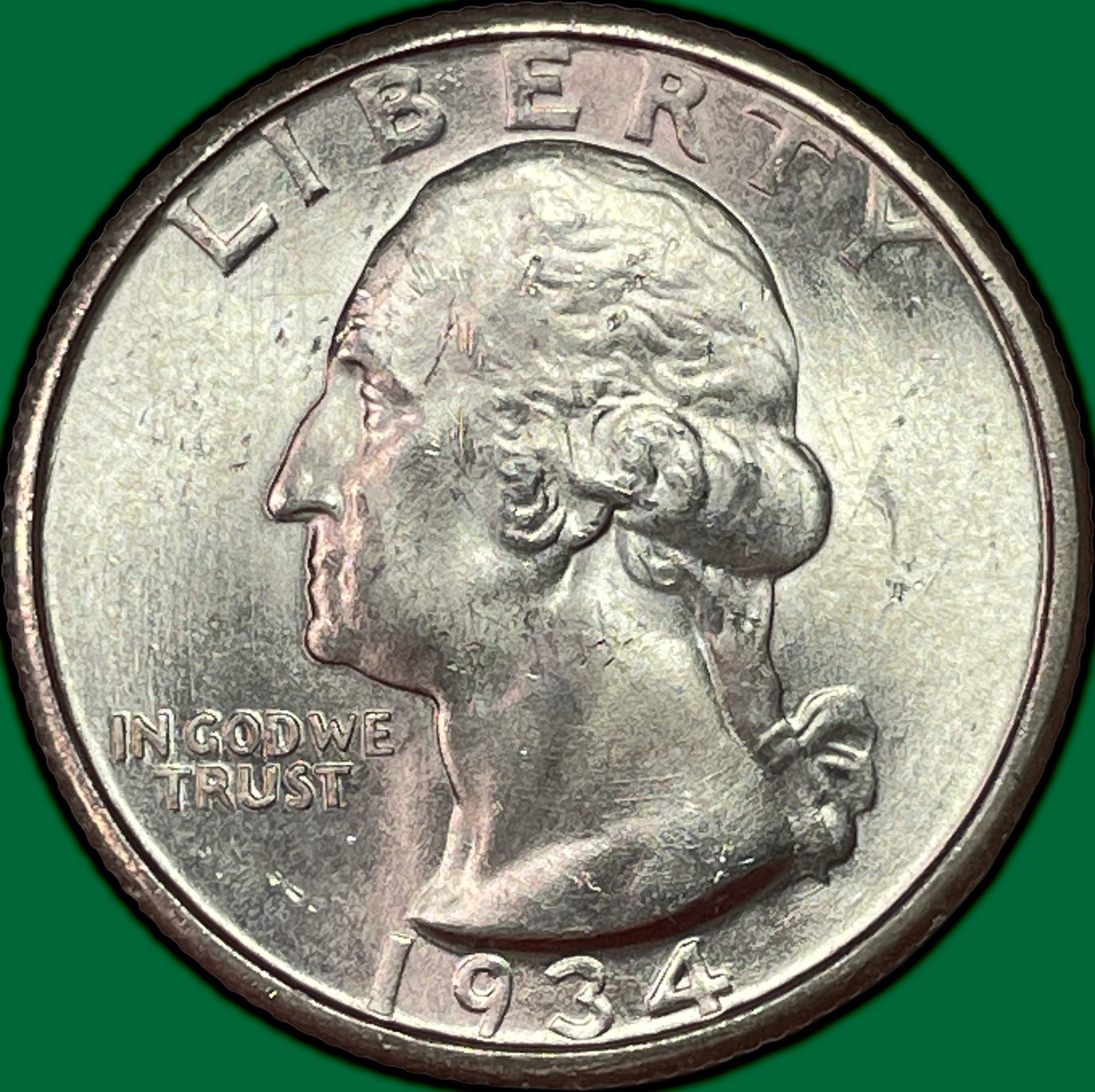 1934-D Washington Quarter Silver Brilliant Uncirculated BU Coin #40523