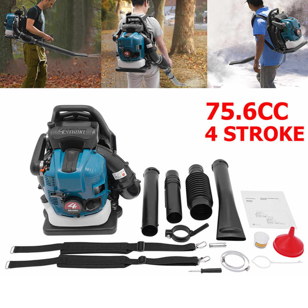 75.6CC 4-stroke Engine Gasoline Backpack Leaf Blower Gas Snow Lawn Blower 2.6KW