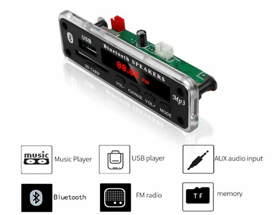 Universal Mini Car 12v MP3 Player / FM Radio with Bluetooth & Remote Control