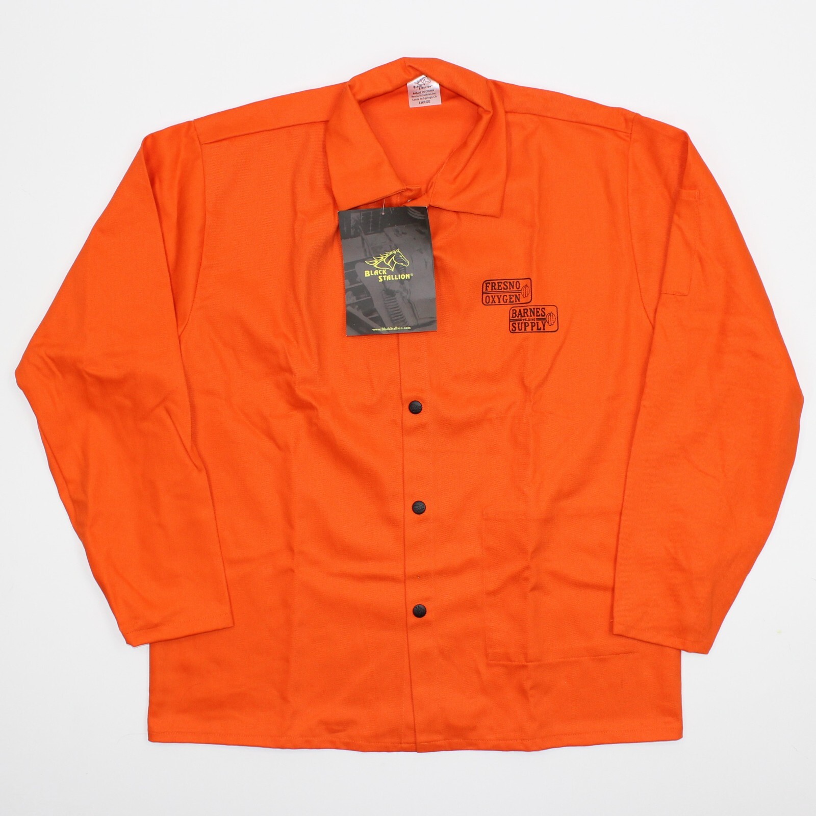 Black Stallion Fire Resistant FR Men’s L Orange Jacket Shirt NWT Inner Pocket