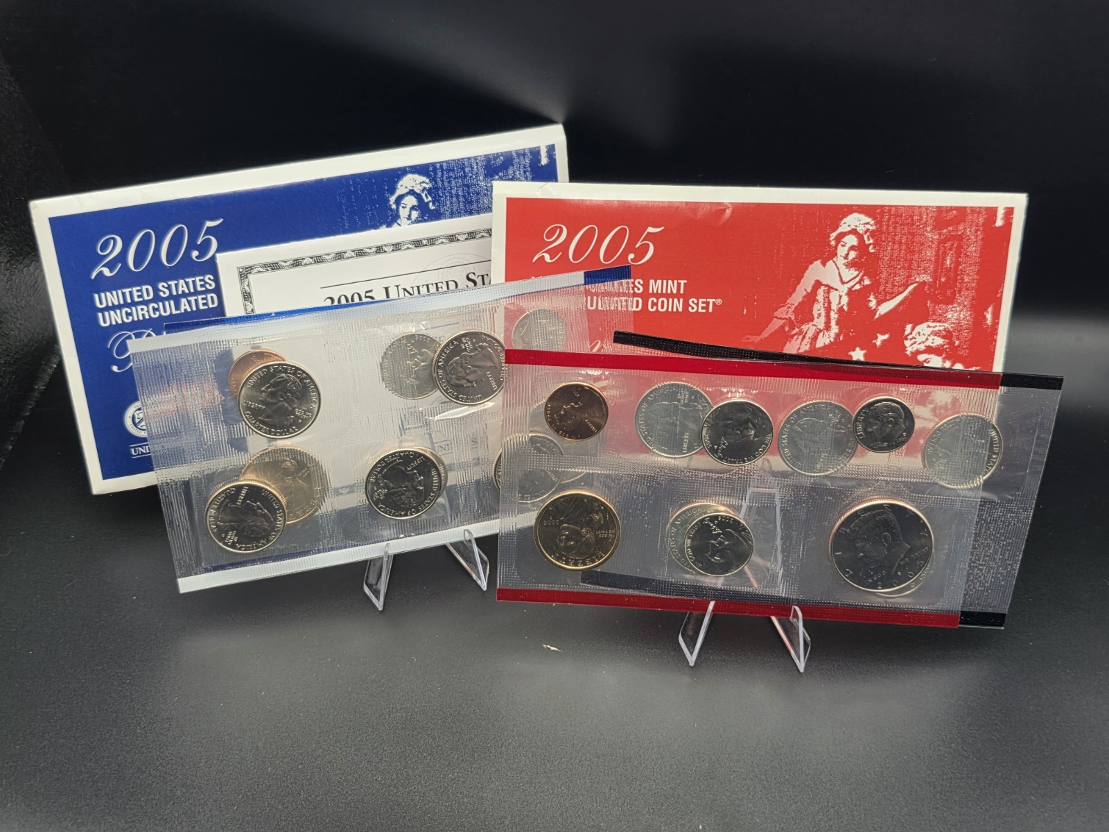 2005 US Mint Uncirculated Coin Set Complete P&D 22 Coin Satin Finish w/ Box COA