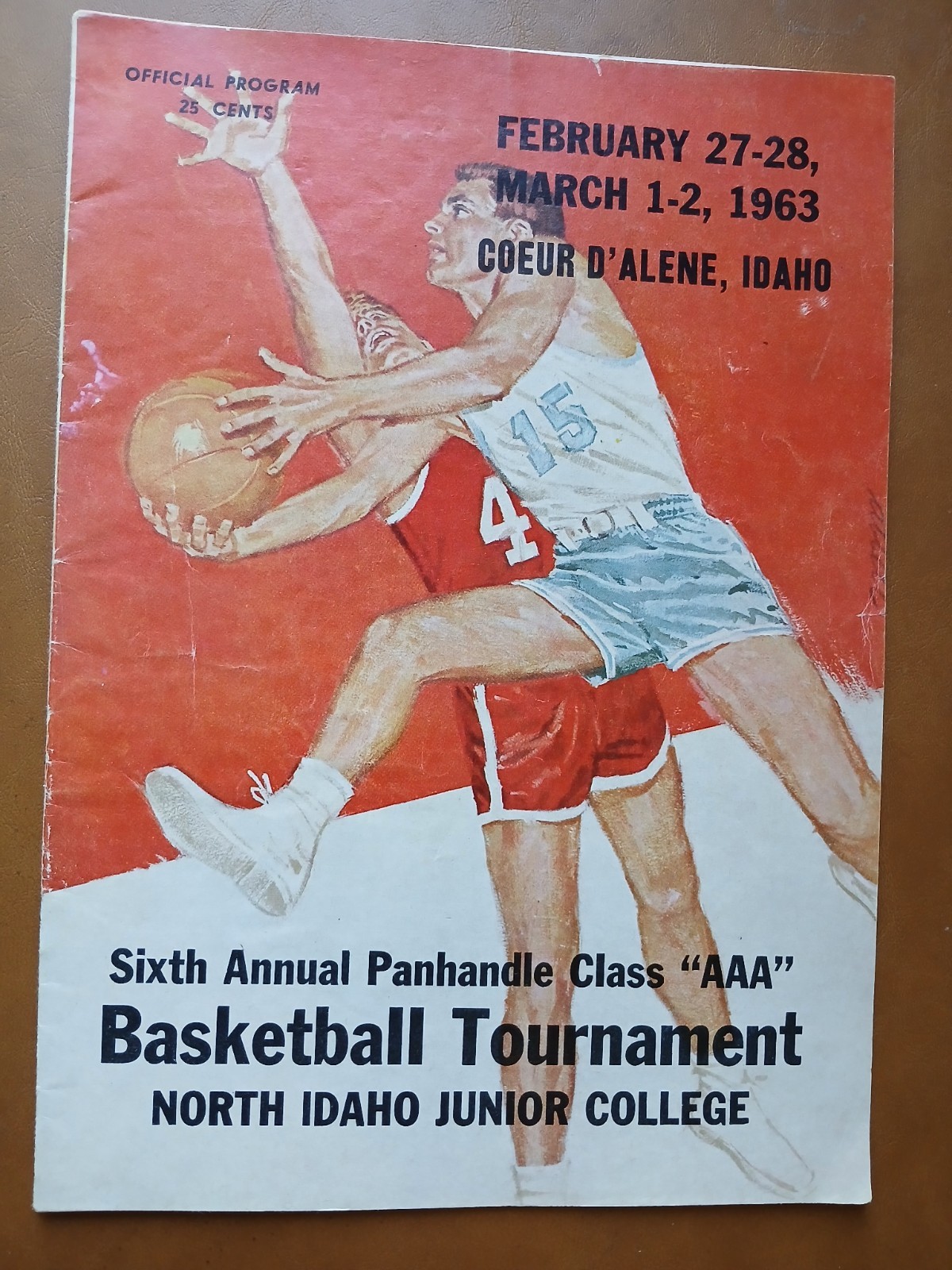 1963 IDAHO PANHANDLE BOYS AAA HIGH SCHOOL BASKETBALL TOURNAMENT PROGRAM