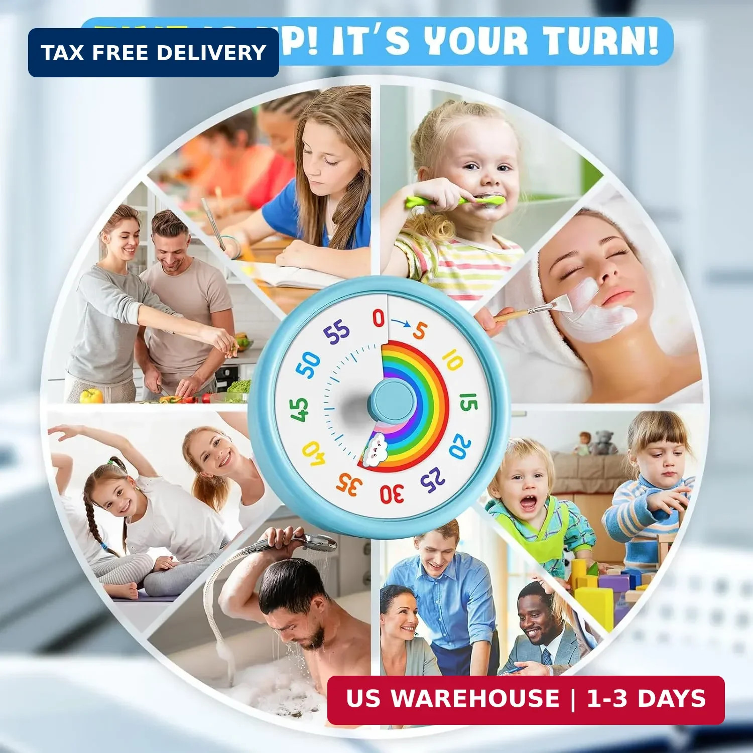 HIPPIH Visual Timer for Kids, 60 Minute Countdown Timers for Classroom Kitchen O