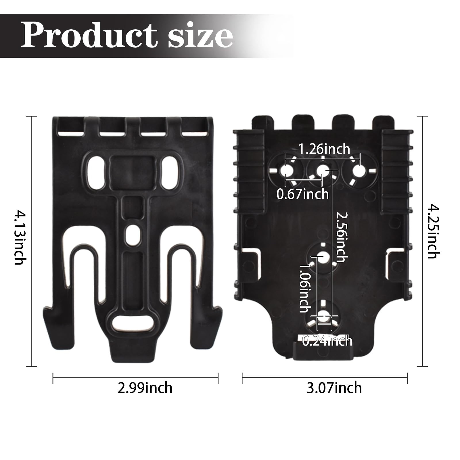 3PCS QLS Kit Quick Locking System Kit, Receiver Plate Platform Black