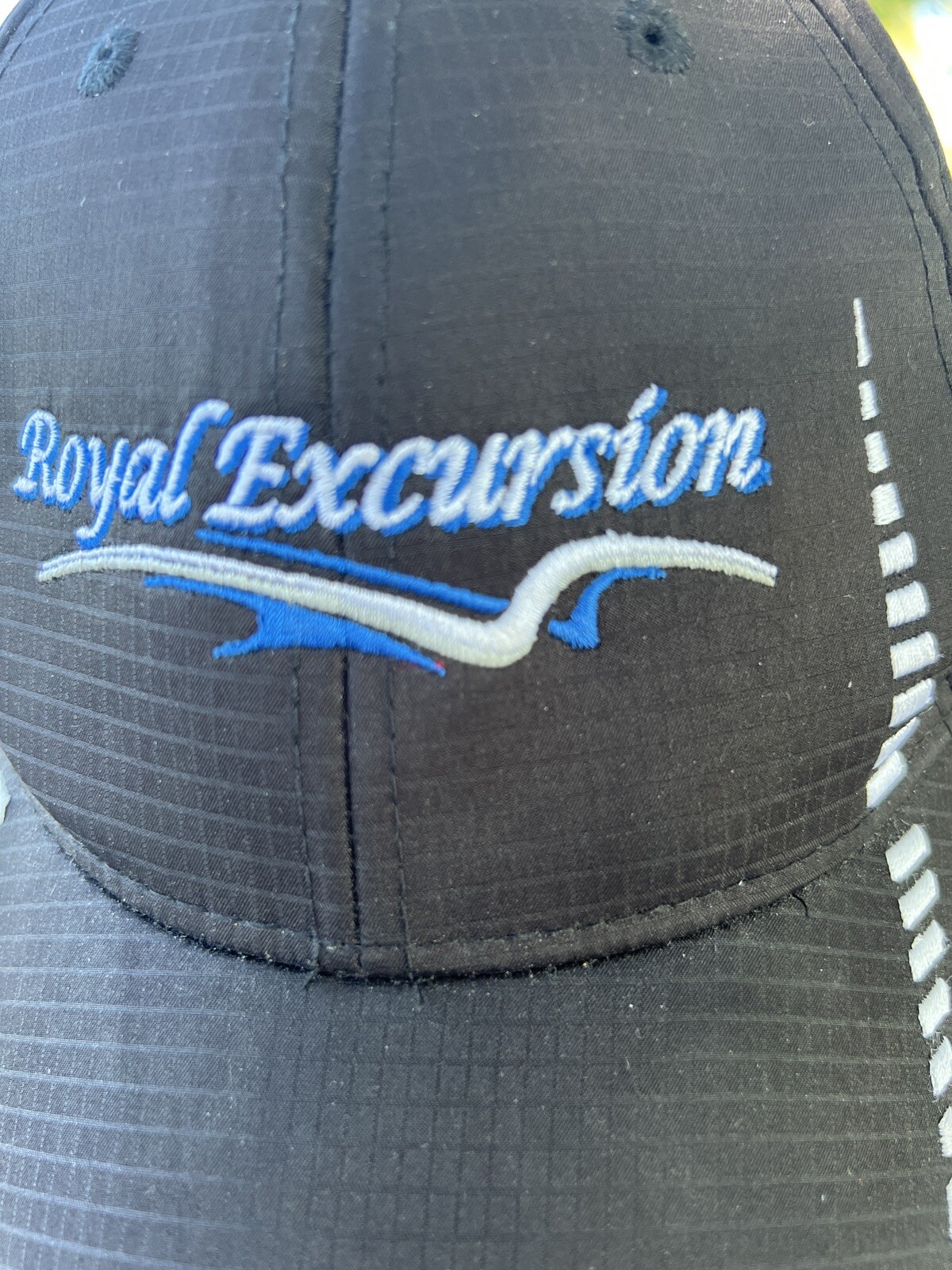 Royal Excursion Hat/Cap Black Lightweight Nylon Capamericagolf brand Adj. EUC