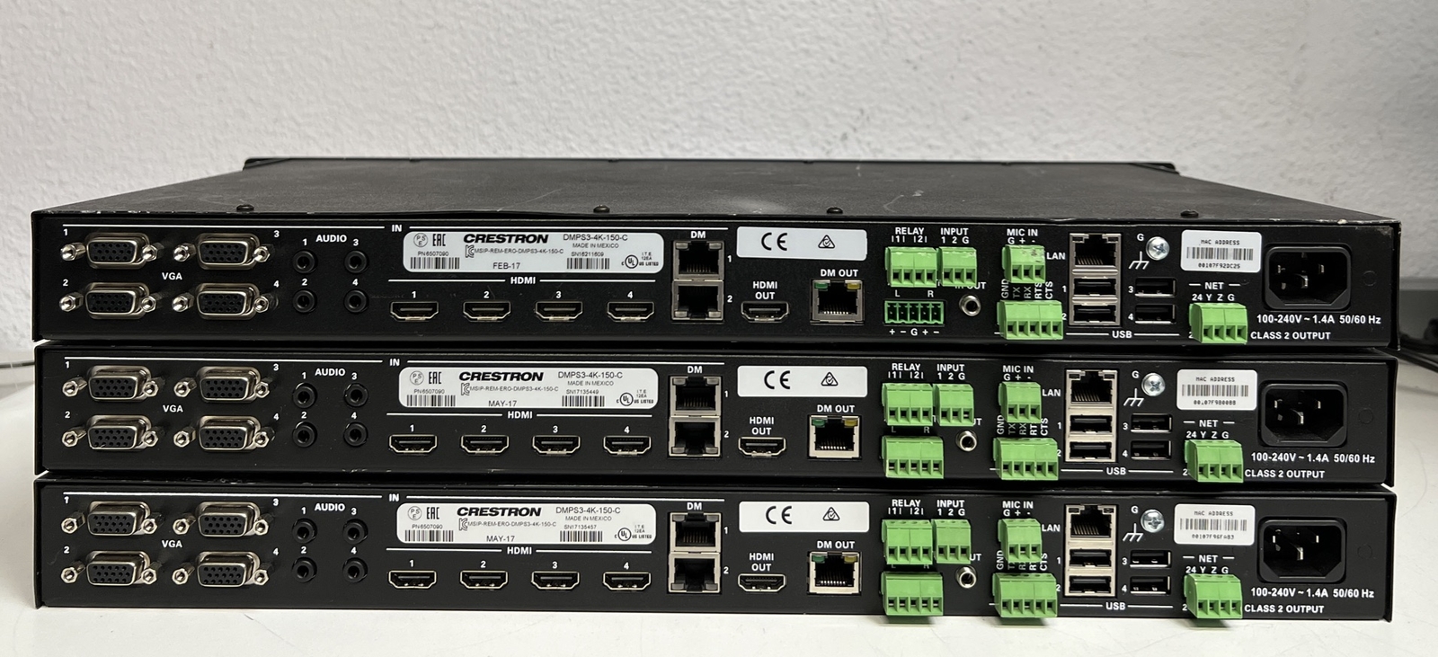 3x Crestron 3SERIES DMPS3-4K-150-C Digital Media System Switch *read*