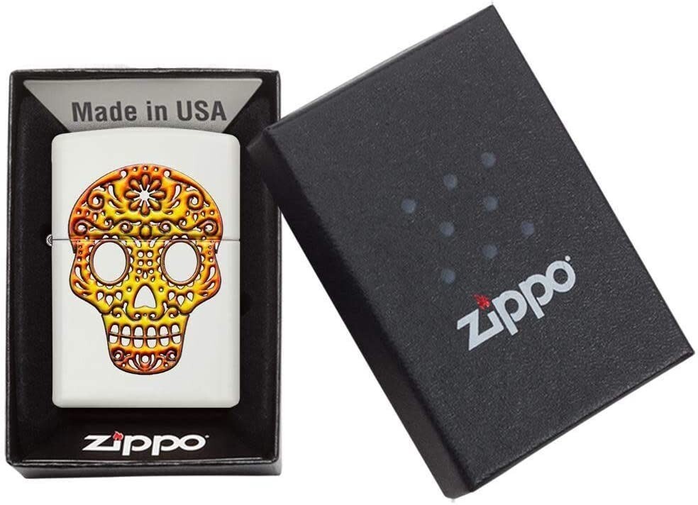 Zippo Sugar Skull White Matte 49003