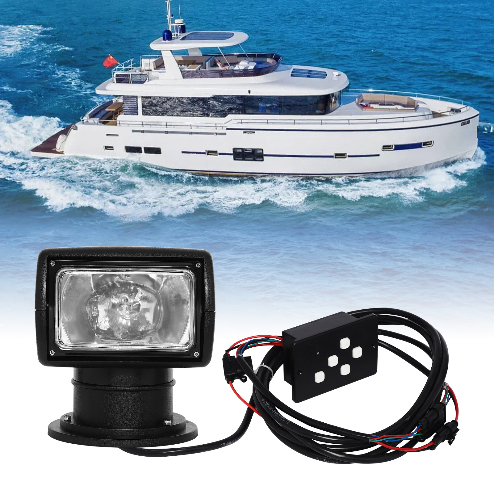 Boat Spotlight 100w Remote Control Searchlight  For Night Yachts, Sea Patrols