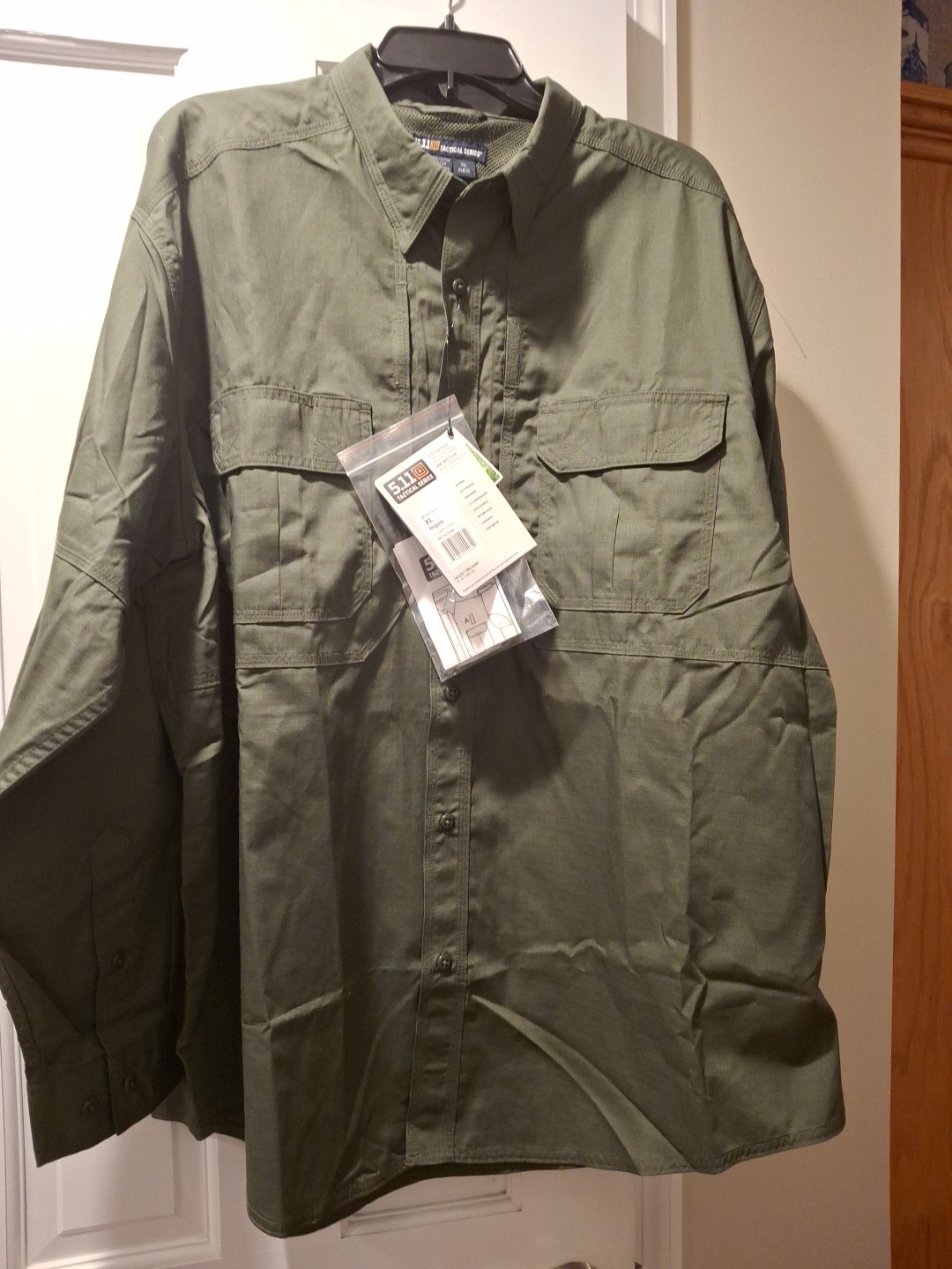 NWT 5.11 Tactical Series Taclite Pro Shirt XL Green Long Sleeve Poly/Cotton