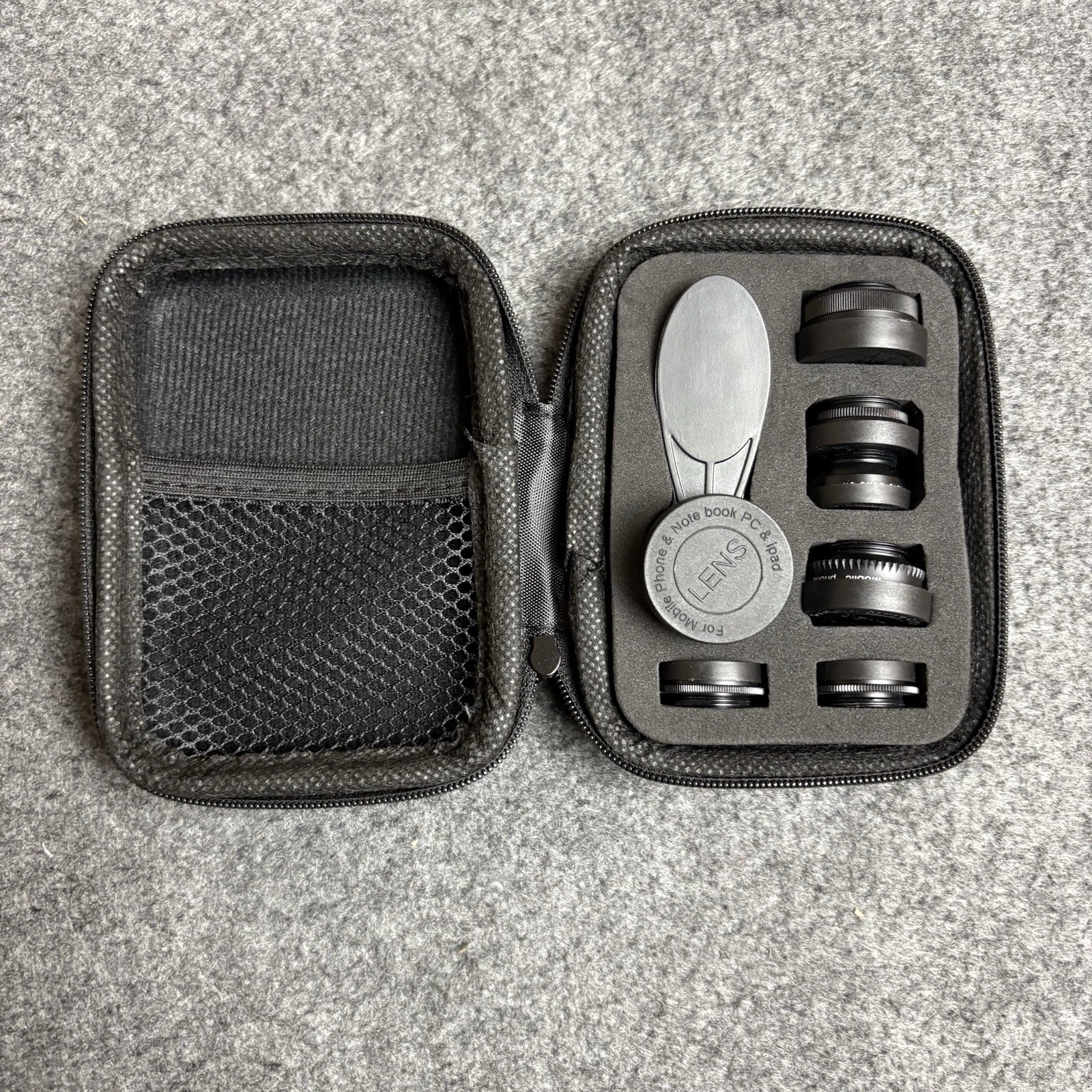 Universal Smartphone Camera Lens Kit 5 Lens Set Wide Angle Macro Fisheye Case